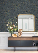 Silenus Denim Marbled Wallpaper with Metallic Gold Veining - A-Street Prints 4105-86603