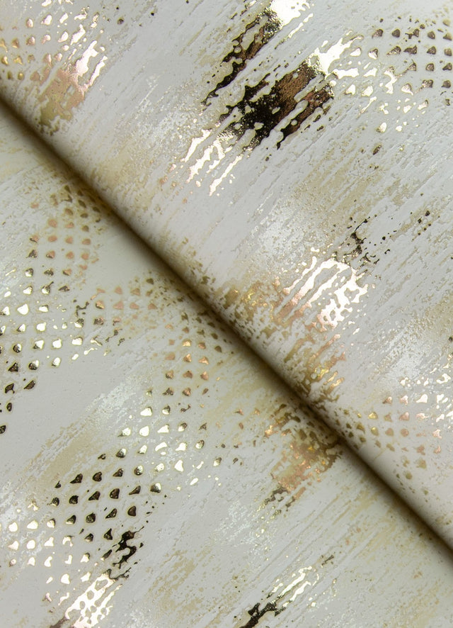 Kintana Gold Abstract Trellis Wallpaper with Metallic Raised Ink Glam Graphics Pattern - A-Street Prints 4105-86604