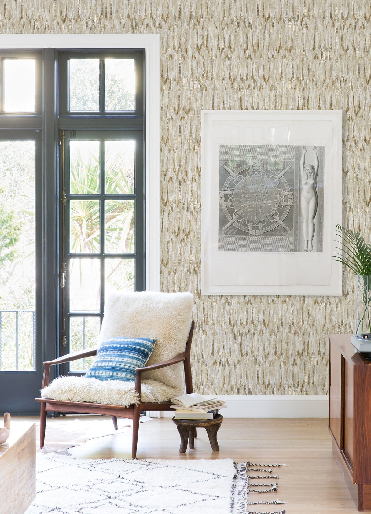 Kintana Gold Abstract Trellis Wallpaper with Metallic Raised Ink Glam Graphics Pattern - A-Street Prints 4105-86604