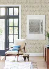 Kintana Gold Abstract Trellis Wallpaper with Metallic Raised Ink Glam Graphics Pattern - A-Street Prints 4105-86604