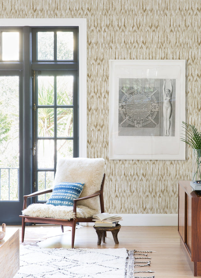 Kintana Gold Abstract Trellis Wallpaper with Metallic Raised Ink Glam Graphics Pattern - A-Street Prints 4105-86604