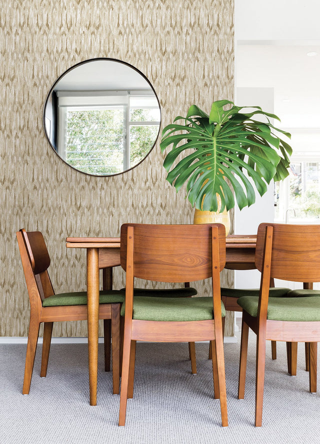 Kintana Gold Abstract Trellis Wallpaper with Metallic Raised Ink Glam Graphics Pattern - A-Street Prints 4105-86604