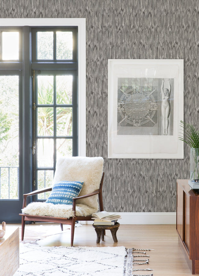 Kintana Pewter Abstract Trellis Wallpaper with Metallic Raised Ink Glam Trellis & Lattice Pattern - A-Street Prints 4105-86606