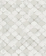 Pilak Silver Ogee Tile Wallpaper with Metallic Geometric Kitchen & Bath Style - A-Street Prints 4105-86608