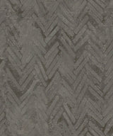 Amesemi Dark Grey Distressed Herringbone Wallpaper with Metallic Accents - A-Street Prints 4105-86611