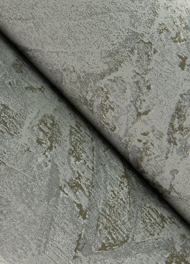 Amesemi Dark Grey Distressed Herringbone Wallpaper with Metallic Accents - A-Street Prints 4105-86611