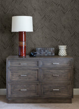 Amesemi Dark Grey Distressed Herringbone Wallpaper with Metallic Accents - A-Street Prints 4105-86611