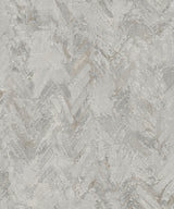 Amesemi Grey Distressed Herringbone Wallpaper with Metallic Accents - A-Street Prints 4105-86612