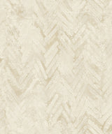 Amesemi Cream Distressed Herringbone Wallpaper with Farmhouse Non Woven Style - 4105-86613