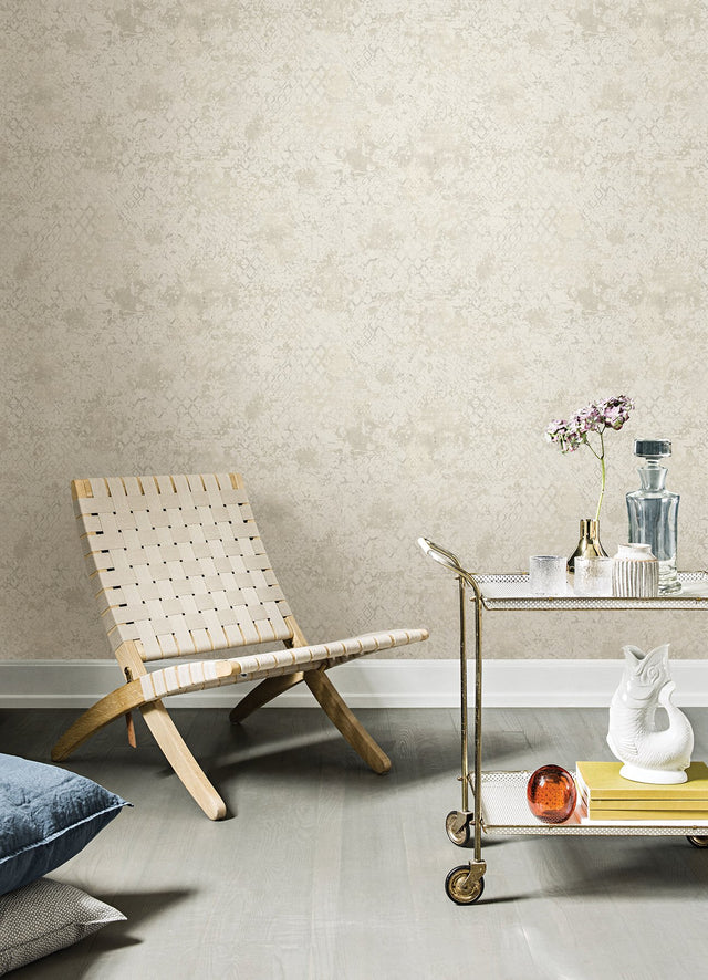 Zilarra Pearl Abstract Snakeskin Wallpaper with Metallic Geometric Animal Print - A-Street Prints 4105-86615