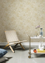 Zilarra Taupe Abstract Snakeskin Wallpaper with Metallic Modern Geometric Motif - Brewster 4105-86617