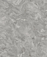 Meness Grey Metallic Marbling Wallpaper with Modern Abstract Non Woven Design - Brewster 4105-86618