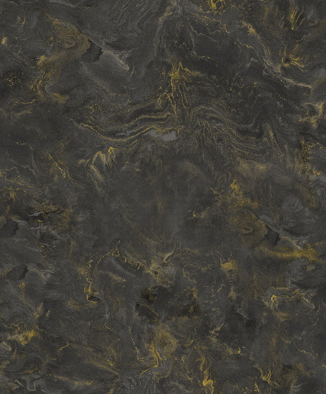 Meness Black Metallic Marbling Wallpaper with Abstract Modern Pattern - Brewster 4105-86619