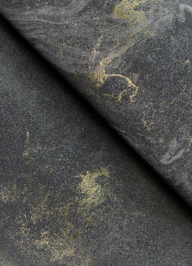 Meness Black Metallic Marbling Wallpaper with Abstract Modern Pattern - Brewster 4105-86619