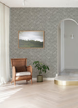 Helene Pewter Glitter Geometric Wallpaper with Glam Non Woven Tribal Diamond Pattern - A-Street Prints 4105-86621
