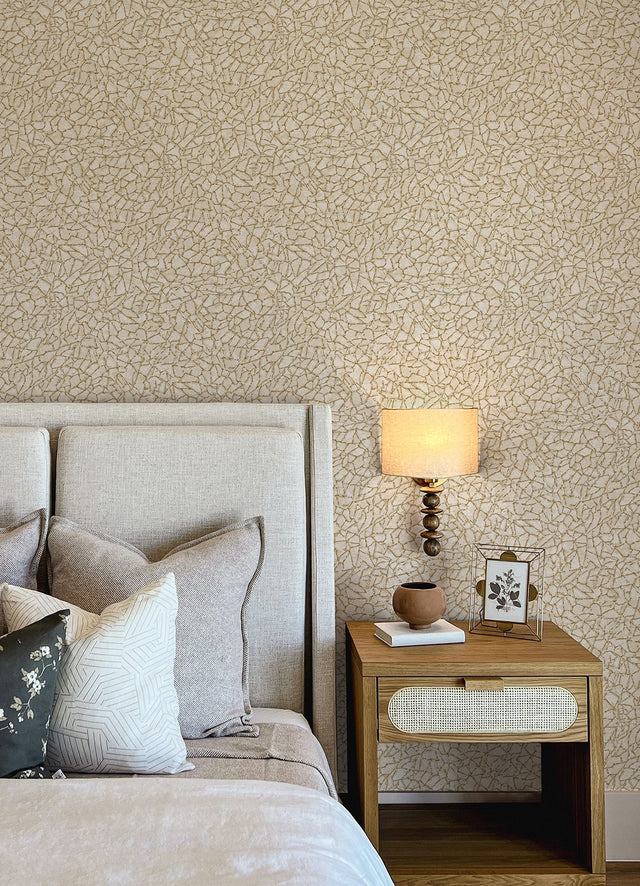 Soma Gold Metallic Crackling Wallpaper with Abstract Modern Pattern - A-Street Prints 4105-86625