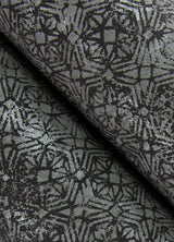 Hirawa Pewter Metallic Mosaic Wallpaper with Glam Geometric Pattern - Brewster 4105-86627