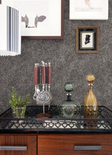 Hirawa Pewter Metallic Mosaic Wallpaper with Glam Geometric Pattern - Brewster 4105-86627