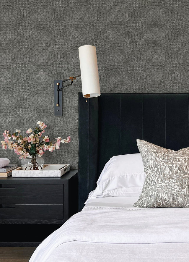 Hirawa Pewter Metallic Mosaic Wallpaper with Glam Geometric Pattern - Brewster 4105-86627