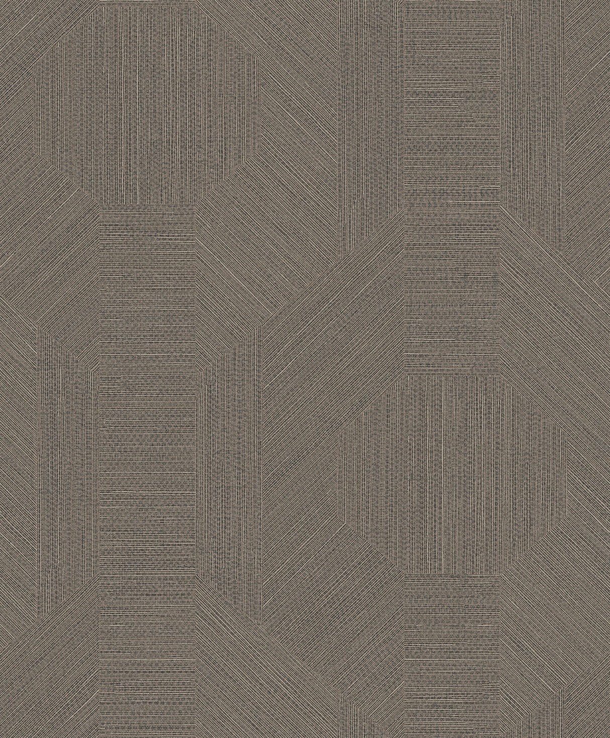 Ladon Pewter Metallic Texture Wallpaper with Modern Geometric Fabric & Woven Textures - Brewster 4105-86629