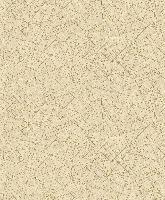 Bulan Gold Abstract Lines Wallpaper with Glam Abstract Metallic Raised Ink - Brewster 4105-86632