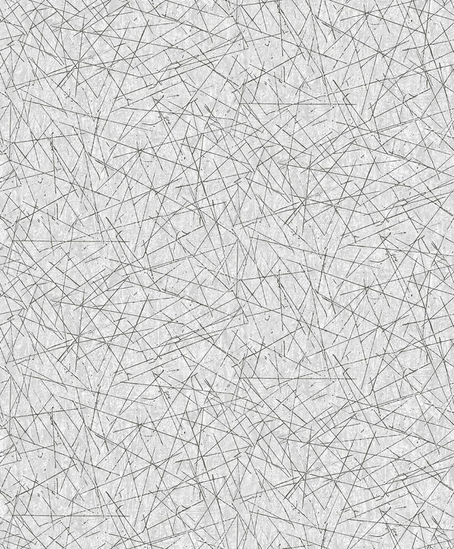 Bulan Silver Abstract Lines Wallpaper with Metallic Raised Ink Glam Style - A-Street Prints 4105-86633