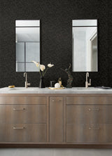 Bulan Black Abstract Lines Wallpaper with Metallic Raised Ink - A-Street Prints 4105-86635