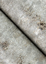 Diorite Sterling Splatter Wallpaper with Abstract Distressed Textures, Metallic Raised Ink - A-Street Prints 4105-86637