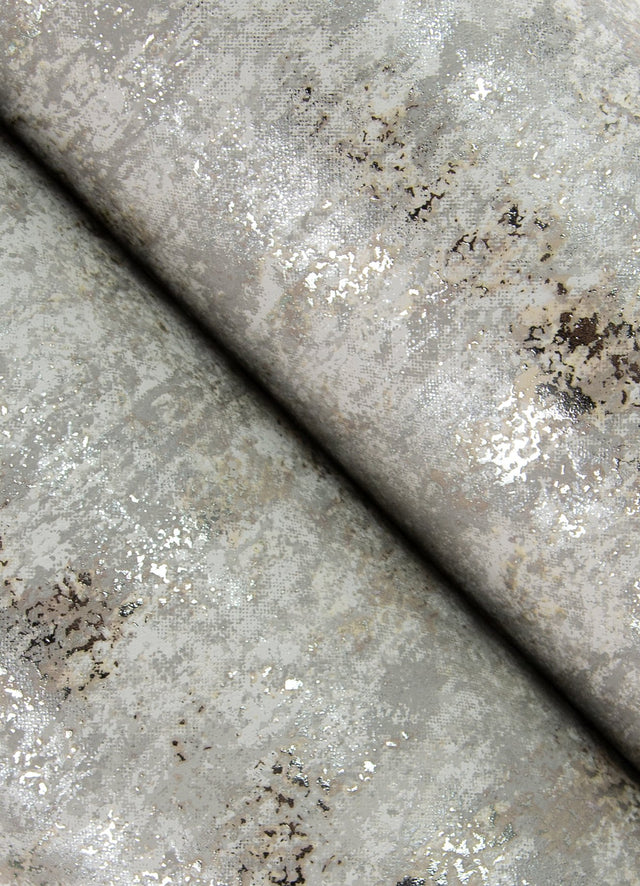 Diorite Sterling Splatter Wallpaper with Abstract Distressed Textures, Metallic Raised Ink - A-Street Prints 4105-86637