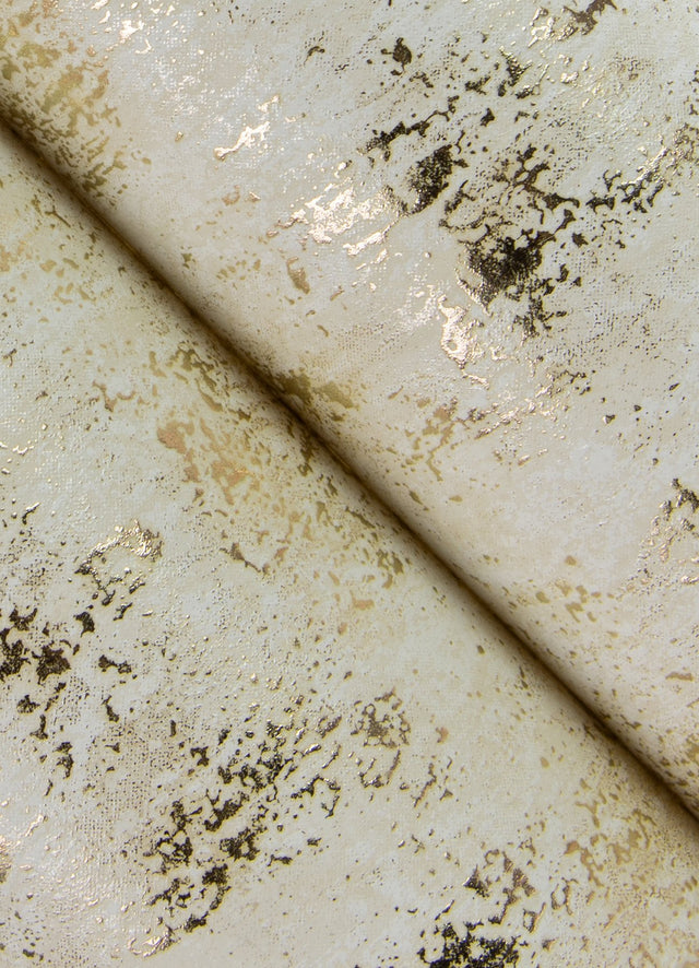 Diorite Champagne Splatter Wallpaper with Metallic Raised Ink Abstract Distressed Texture - A-Street Prints 4105-86639
