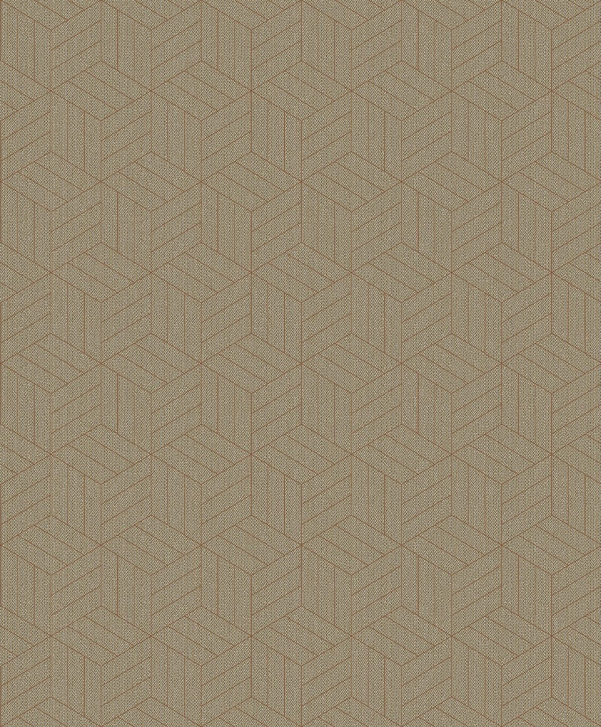 Izarra Copper Geometric Block Wallpaper with Metallic Raised Ink Modern Graphics Pattern - A-Street Prints 4105-86642