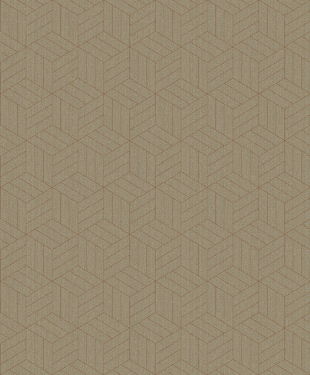 Izarra Copper Geometric Block Wallpaper with Metallic Raised Ink Modern Graphics Pattern - A-Street Prints 4105-86642