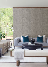 Kupari Silver Trail Wallpaper with Metallic Raised Ink Botanical Leaves - A-Street Prints 4105-86644