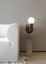 Pliny Light Grey Distressed Texture Wallpaper with Metallic Raised Ink - Brewster 4105-86647
