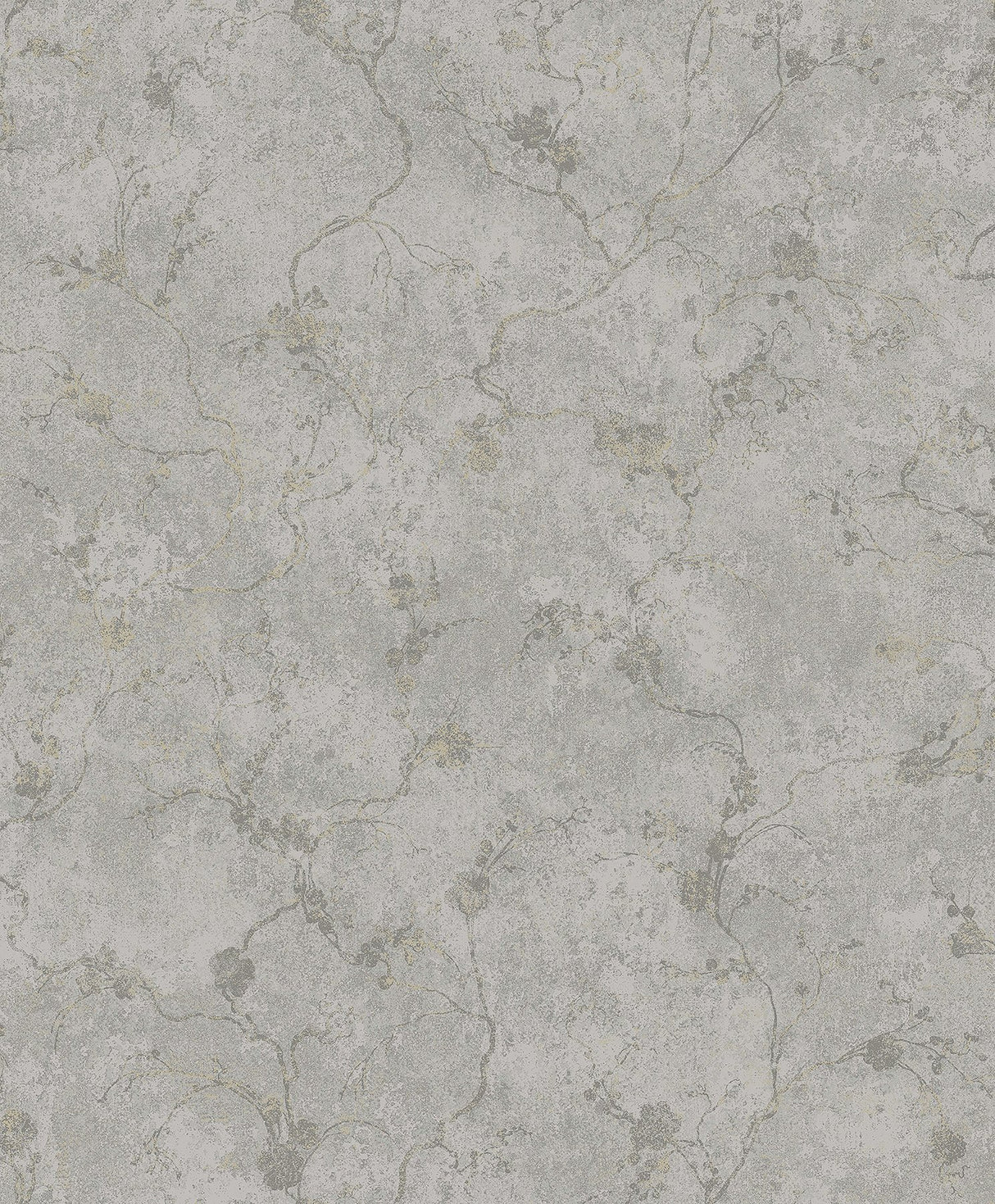 Mahina Pewter Floral Vine Wallpaper with Metallic Botanical Feature Wall - A-Street Prints 4105-86650