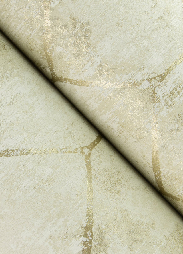 Rauta Gold Hexagon Tile Wallpaper with Metallic Geometric Tile Motif - A-Street Prints 4105-86653