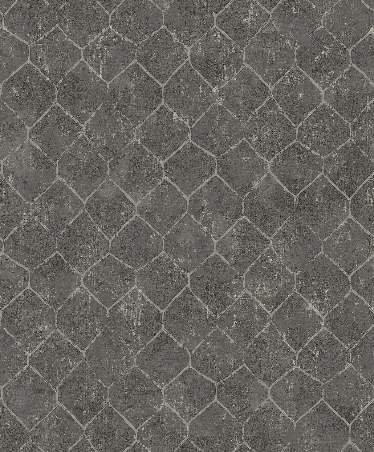 Rauta Pewter Hexagon Tile Wallpaper with Metallic Geometric Pattern - A?Street Prints 4105-86654