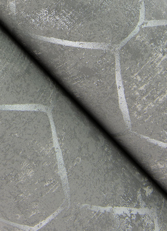 Rauta Pewter Hexagon Tile Wallpaper with Metallic Geometric Pattern - A?Street Prints 4105-86654