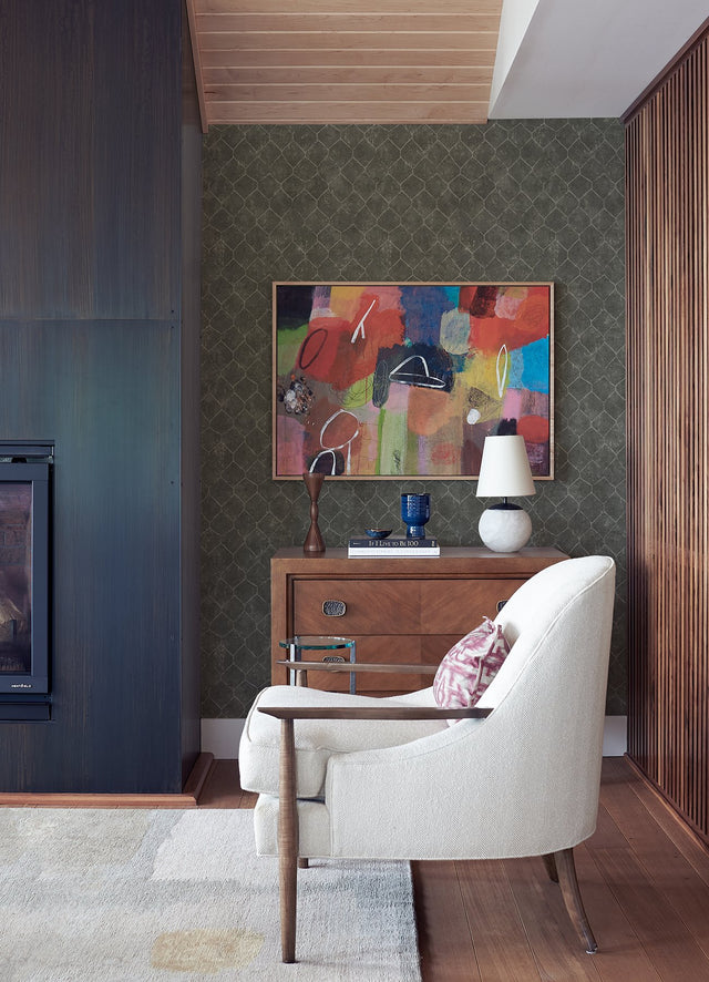 Rauta Pewter Hexagon Tile Wallpaper with Metallic Geometric Pattern - A?Street Prints 4105-86654