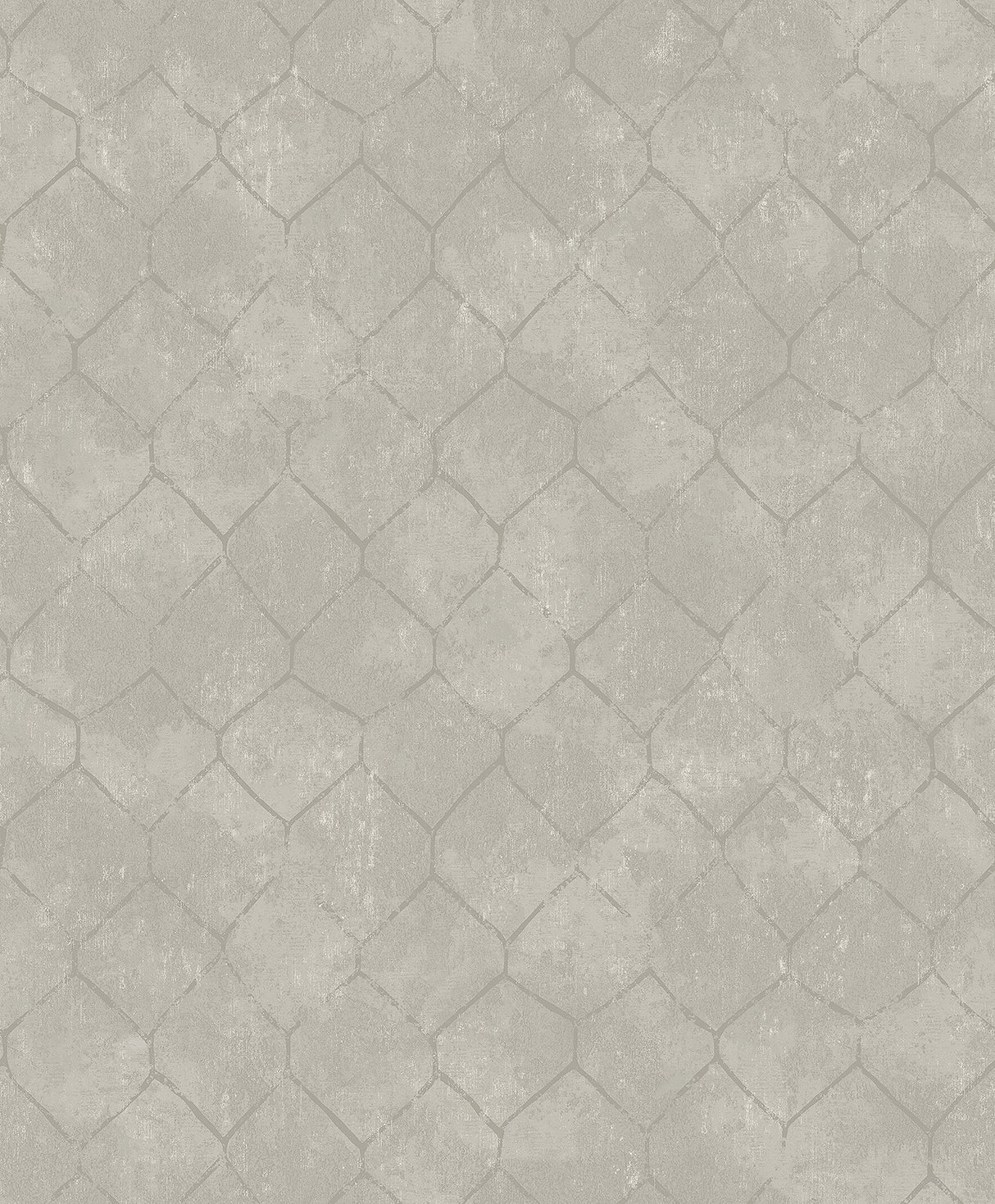 Rauta Silver Hexagon Tile Wallpaper with Metallic Geometric Tile Motif - A-Street Prints 4105-86656