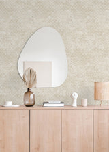Khauta Champagne Floral Geometric Wallpaper with Metallic Raised Ink Texture - A-Street Prints 4105-86663