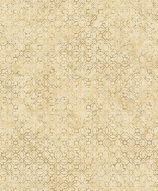 Khauta Gold Floral Geometric Wallpaper with Metallic Raised Ink Texture - A-Street Prints 4105-86664