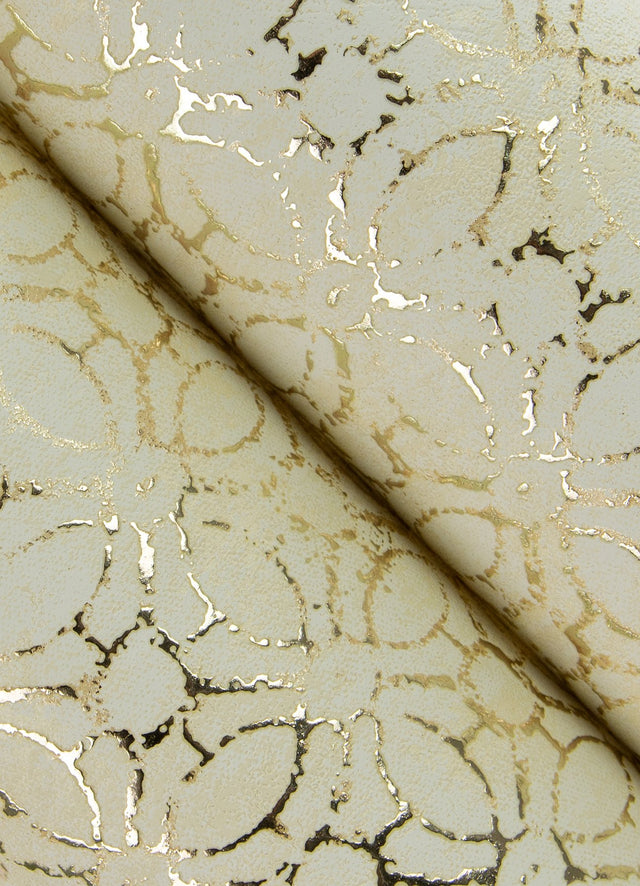 Khauta Gold Floral Geometric Wallpaper with Metallic Raised Ink Texture - A-Street Prints 4105-86664