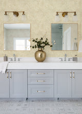 Khauta Gold Floral Geometric Wallpaper with Metallic Raised Ink Texture - A-Street Prints 4105-86664
