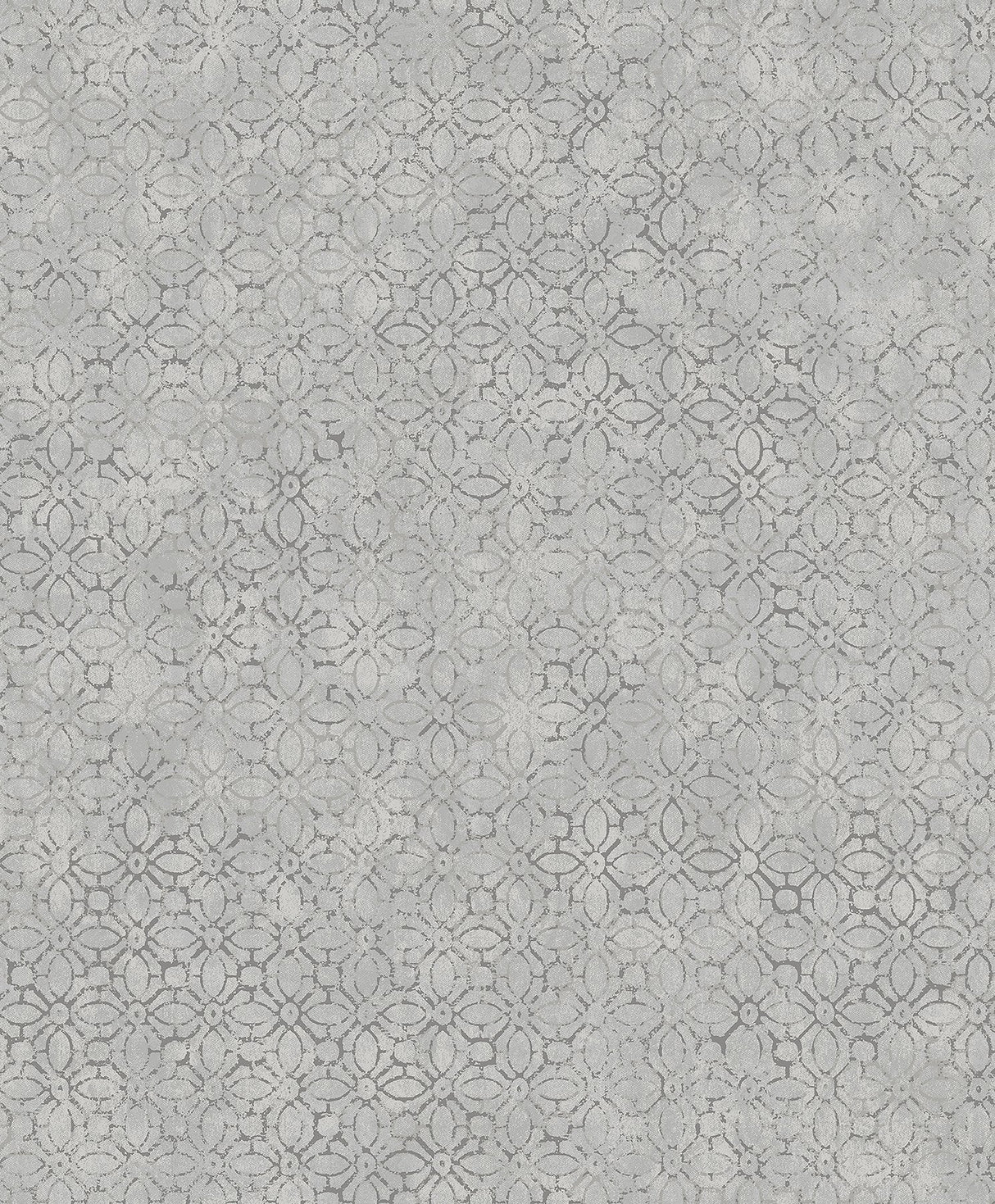 Khauta Sterling Floral Geometric Wallpaper with Metallic Raised-Ink Textured Geometric Pattern - A-Street Prints 4105-86665
