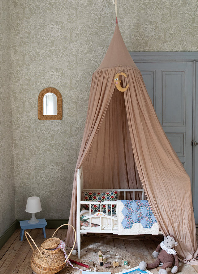 Bygga Bo Light Grey Woodland Village Wallpaper with Whimsical Botanical Village Pattern - A-Street Prints 4111-63006