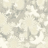 Drömma Light Grey Songbirds and Sunflowers Wallpaper with Whimsical Birds & Sunflower Motif - A-Street Prints 4111-63011
