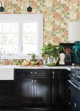 Växa Green Rabbits & Rosehips Wallpaper with Whimsical Botanical Pattern - A-Street Prints 4111-63012