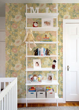 Växa Butter Rabbits & Rosehips Yellow Wallpaper with Botanical Whimsical Motif - A-Street Prints 4111-63014