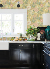 Växa Butter Rabbits & Rosehips Yellow Wallpaper with Botanical Whimsical Motif - A-Street Prints 4111-63014